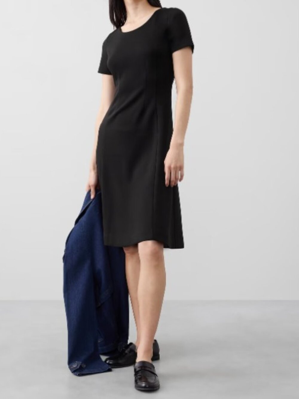 Banana Republic Black Fit & Flare Soft Touch Knee Length Dress Size S